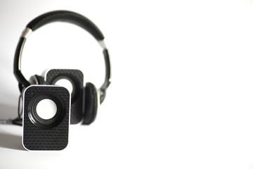 Speakers on white isolated background