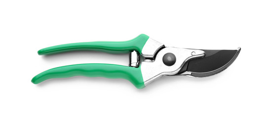 Garden pruner on white background