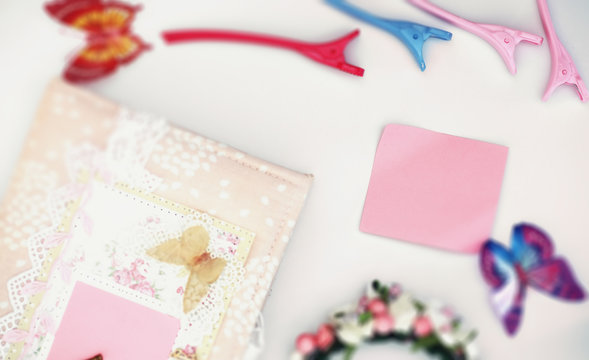 A diary for entries on a white table