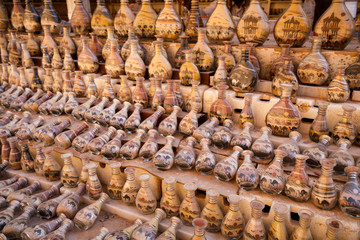 Market Stall with Sand Bottles in Petra in Jordan