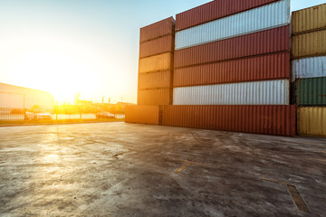Fototapeta premium Industrial Container yard for Logistic Import Export business