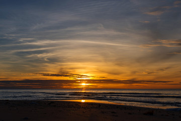 Fototapeta na wymiar Sunrise at the sea / morning time at the beach