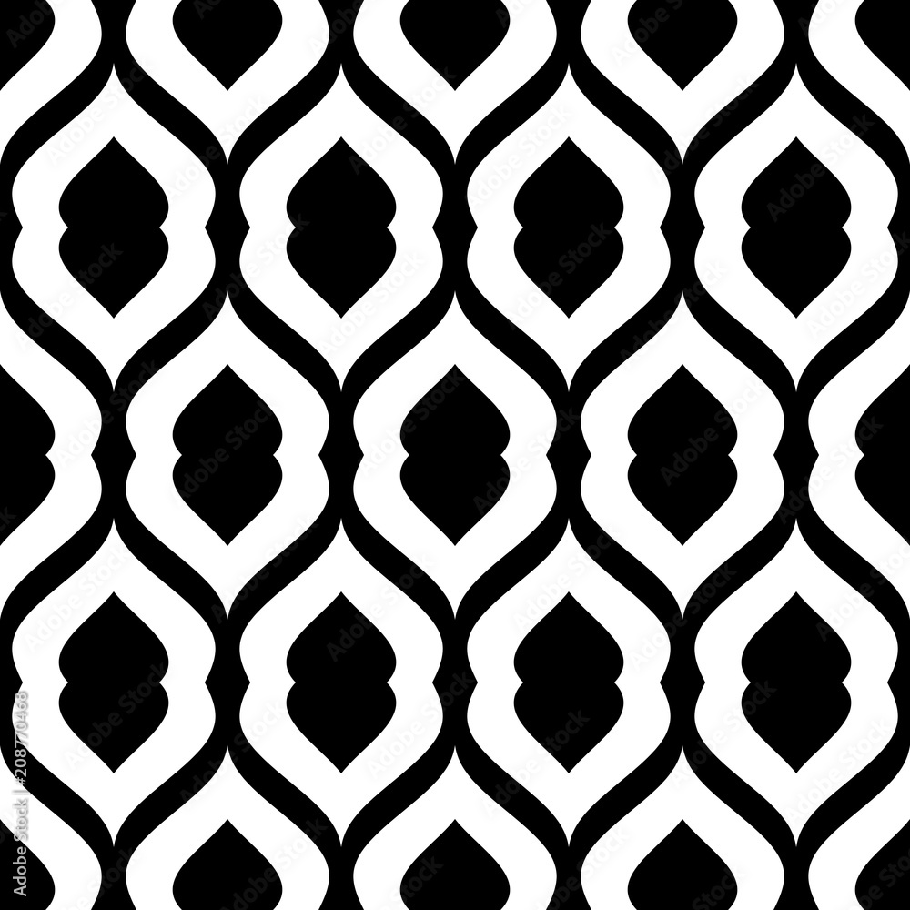 Poster geometric seamless texture. vector grid black and white pattern.