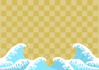 波模様 水流と桜 背景イラスト Wall Mural Wallpaper Murals Osame