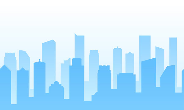 Vector Background with City for web site footer or Business banner design