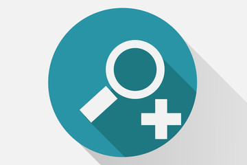 Icono azul de una lupa.