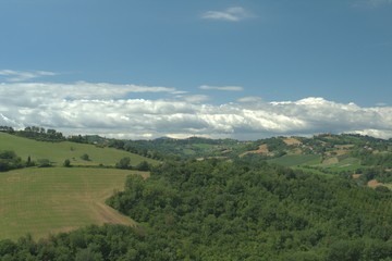Italy,landscape,hills,clouds,panorama,countryside,sky,field