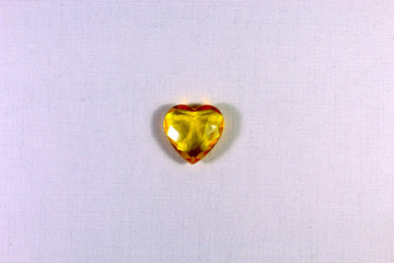 Heart from topaz on a white background.
