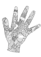 Fotobehang Hand tekening met patroon arcering © emieldelange