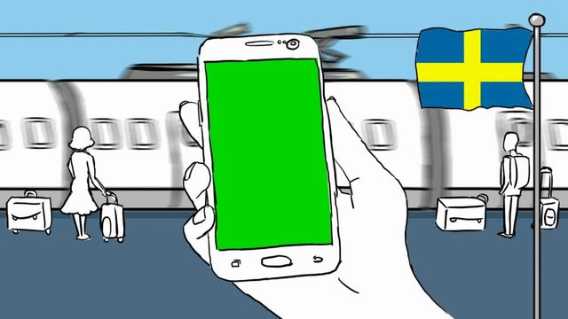 Sweden hand drawn tourism