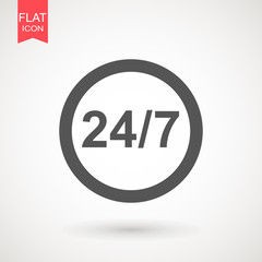 twenty four hour icon. open 24 hours a day icons.