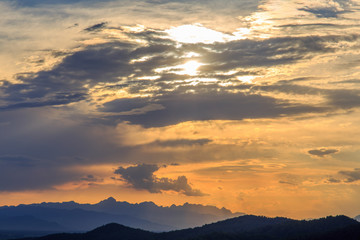 sunset in Slovenia alps