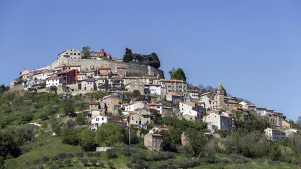 Fototapeta na wymiar Central Istria, Croatia - Motovun, a small picturesque medieval town placed on the top of a hill 