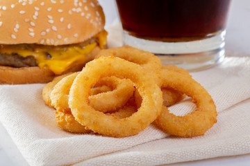 closeup photo of a pile of onion rings