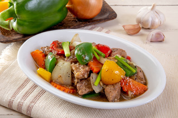 Stir Fried Pork and Vegetables Black Pepper