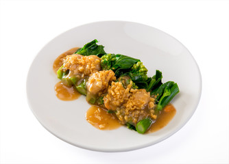 Fried Chinese broccoli in oyster sauce