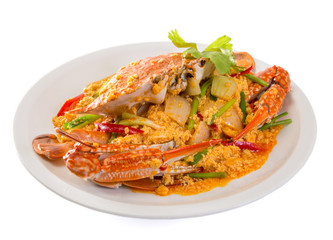 Fried crab curry powder.