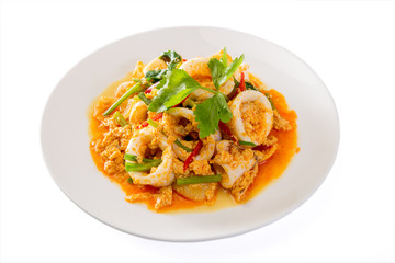 Fried Squid curry powder