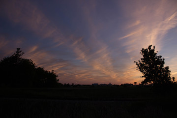 Fototapeta na wymiar Sunset evening clouds