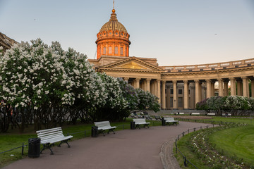 Kazan Cathedral. Saint Petersburg. Russian Federation. 28 May 2018:. During white nights.