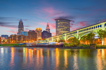 Fototapeta na wymiar Cleveland, Ohio, USA Skyline