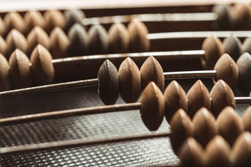 Vintage abacus close up
