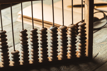Vintage abacus close up