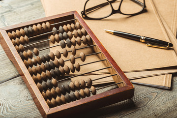 Vintage abacus close up