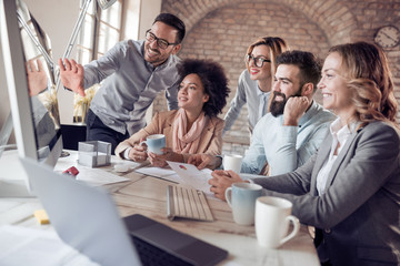 Business people working together in company