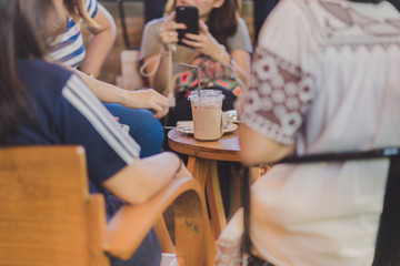 Young businesswoman have a great time in the coffee shop.
