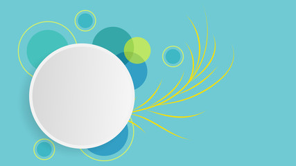 Abstract bubble in trendy flat style on blue background. Vector illustration.