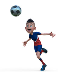 footballer cartoon in a white background