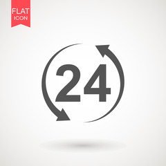 twenty four hour icon. open 24 hours a day icons.