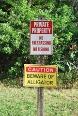 Florida Alligator warning