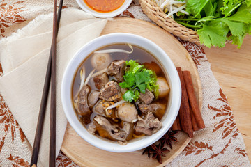 Thai style pork vegetable soup