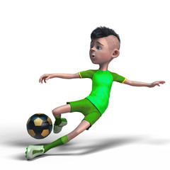 footballer cartoon in a white background