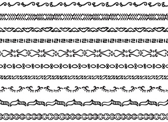 Obraz premium Illustrated seamless borders