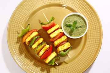 Indian Cottage Cheese or Paneer Tikka, Indian Dish