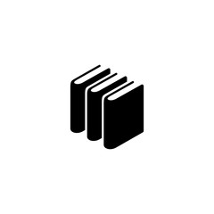 Books Stack. Flat Vector Icon. Simple black symbol on white background