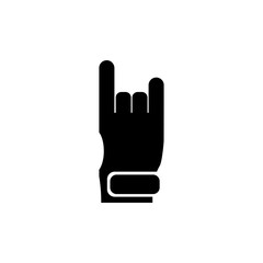 Obraz premium Rock and Roll Heavy Metal. Hand Horns. Flat Vector Icon. Simple black symbol on white background