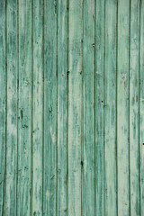 Fototapeta premium Vertical green painted wooden planks texture background