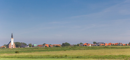 Fototapeta na wymiar Panorama of Den Hoorn village on Texel island, The Netherlands