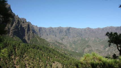 Fototapeta premium Mirador de Los Brecitos Parque Nacional de La Caldera de Taburiente en La Palma