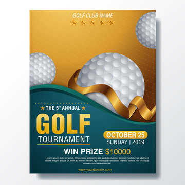 Golf Tournament Poster Template. Flyer Design