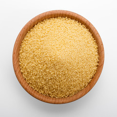fresh couscous on a white acrylic background