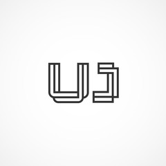 Initial Letter UJ Logo Vector Design