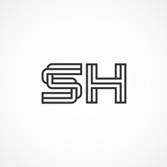 Initial Letter SH Logo Vector Design