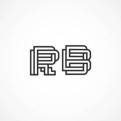 Initial Letter RB Logo Vector Design