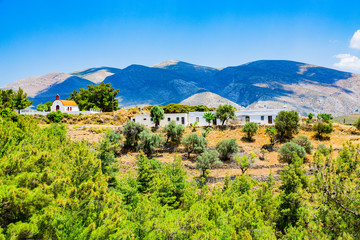 Scenic back country on Rhodes Island, Mediterranean Sea, Greece
