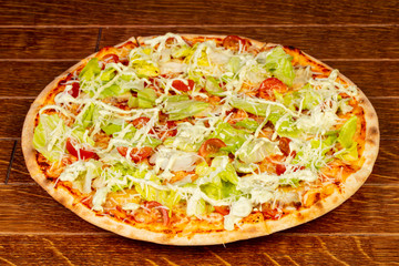 Pizza Caesar with salad